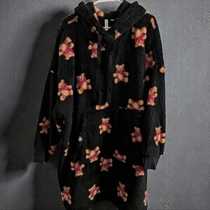 Cozy Black Teddy Bear Hoodie